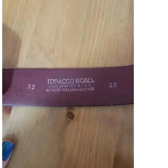 Genuine leather Tobacco Road western belt with buckle size 32 mahogany colored - Picture 4 of 5